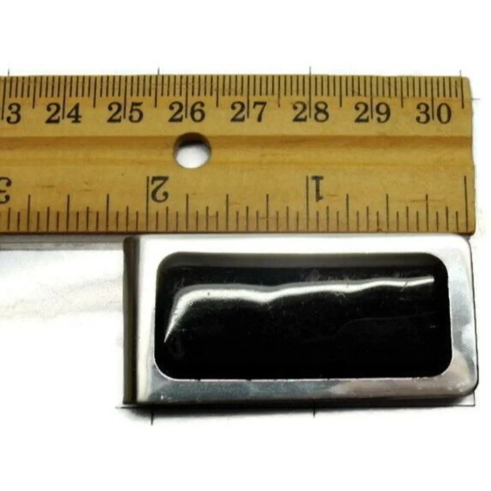 Money Clip Stainless Steel Black Plain Wallet Credit Card Cash ID Holder Silver
